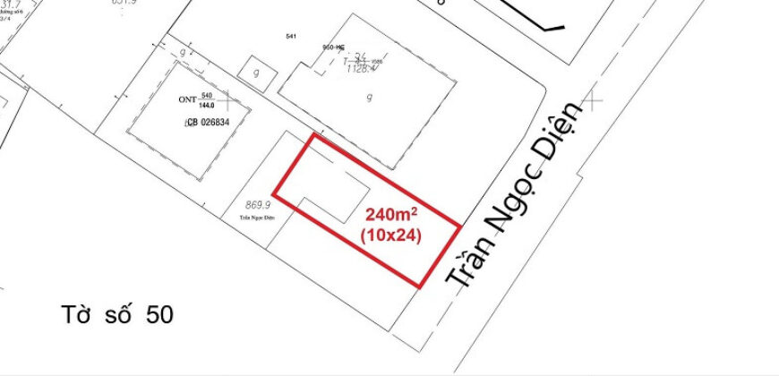 Bán đất mặt tiền Trần Ngọc Diện